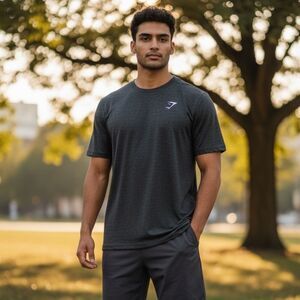 NEW Gymshark Charcoal Short Sleeve Tee Size M